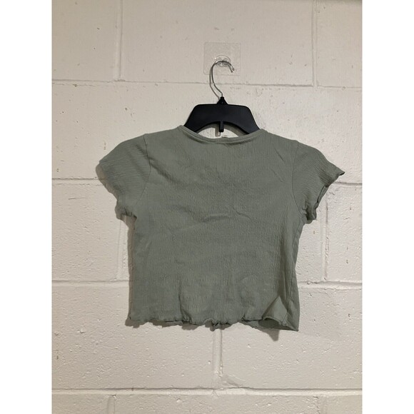 Jessica Simpson Shirt Girls Green Short Sleeve V Neck Pullover Top - Picture 5 of 13
